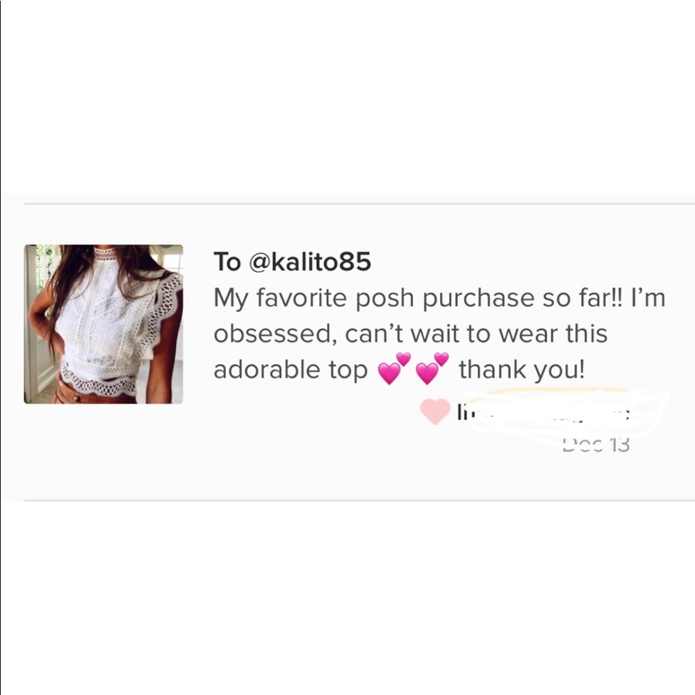 Only 1 Left▪️Lilly Boho Lace top NWT white - Picture 7 of 7